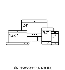 laptop and tablet and mobile phone templates set
