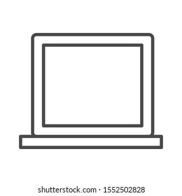 Laptop, tablet pc computer with a white background and colorful apps on a screen. Isolated on a white