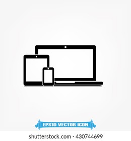 Laptop tablet phone icon vector illustration eps10.