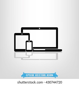 Laptop tablet phone icon vector illustration eps10.