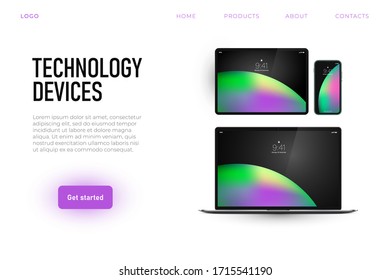 laptop, tablet, smartphone mockups devices