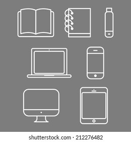 laptop tablet vector computer book flash phone
