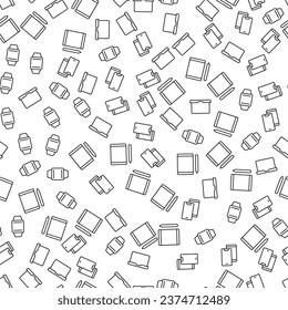 Laptop, Tablet, Armbanduhr Nahtlose Muster für Druck, Umhüllung, Design, Standorte, Geschäfte, Apps