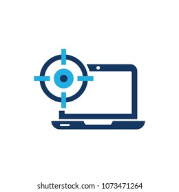 Laptop Target Logo Icon Design