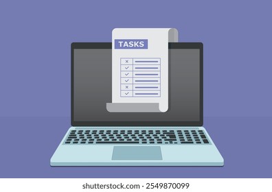 Portátil con tareas para realizar