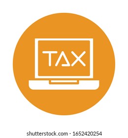 laptop with tax obligation ebusiness vector illustration design