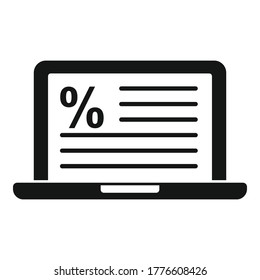Laptop tax regulation icon. Simple illustration of laptop tax regulation vector icon for web design isolated on white background