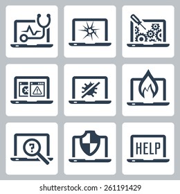 Laptop Tech Service Icon Set