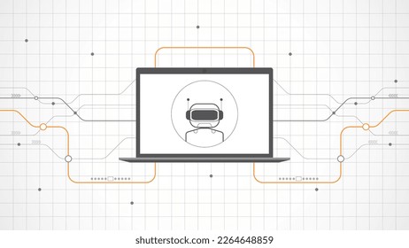 laptop technology background abstract. Ai artificial intelligence technology with line digital, black laptop color, style modern, element, dot, hi-tech, vector. laptop technological for web banner,