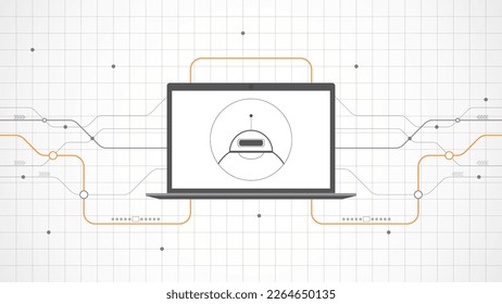 resumen de fondo de tecnología portátil. Tecnología de inteligencia artificial Ai con línea digital, color de portátil negro, estilo moderno, elemento, punto, alta tecnología, vector. tecnología portátil para banner web,