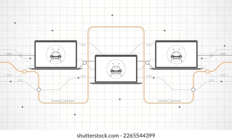 laptop technology background abstract. Ai artificial intelligence technology with line digital, black laptop color, style modern, element, dot, hi-tech, vector. laptop technological for web banner,