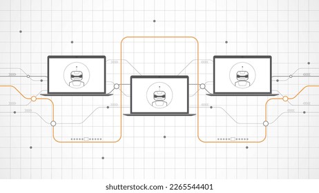 resumen de fondo de tecnología portátil. Tecnología de inteligencia artificial Ai con línea digital, color de portátil negro, estilo moderno, elemento, punto, alta tecnología, vector. tecnología portátil para banner web,