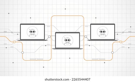 laptop technology background abstract. Ai artificial intelligence technology with line digital, black laptop color, style modern, element, dot, hi-tech, vector. laptop technological for web banner,