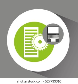 laptop technology data server gear vector illustration eps 10