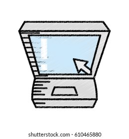 laptop technology device sketch vector illustration eps 10