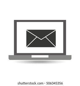 laptop technology email message icon graphic vector illustration eps 10