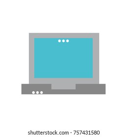laptop technology equipment with screen and keyboard
