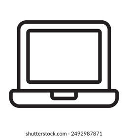 Laptop technology line icon. vector illustration.