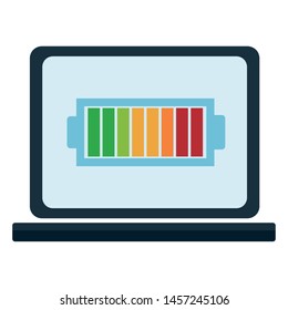 laptop technology mobile computer with battery icon cartoon vector illustration graphic design
