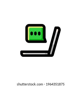 Laptop Technology Outline Icon Logo Vector Illustration
