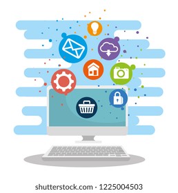 laptop technology and social digital apps