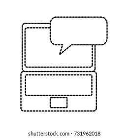 laptop technology speech bubble communication