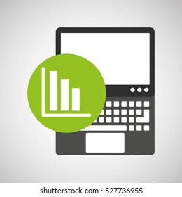 laptop technology statistics graphics vector illustration eps 10