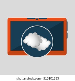 laptop technology. weather forecast cloud icon graphic vector illustration eps 10