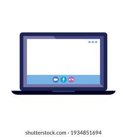 laptop with teleconference device icon