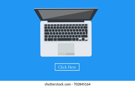 Laptop template flat design vector.