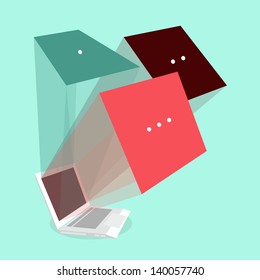 laptop template - infographic design, vector