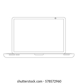 Laptop Template Outline Stock Vector (Royalty Free) 578572960 ...