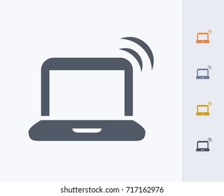 Laptop Tethering - Carbon Icons. A professional, pixel-aligned icon.   