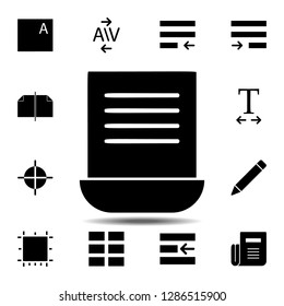 Laptop, text icon. Simple glyph, flat vector of Text editor set icons for UI and UX, website or mobile application