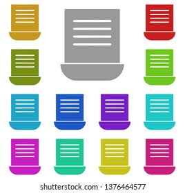 Laptop, text multi color icon. Simple thin line, outline vector of Text editor icons for UI and UX, website or mobile application