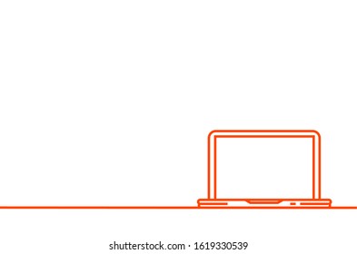 Laptop thin line background vector eps 10