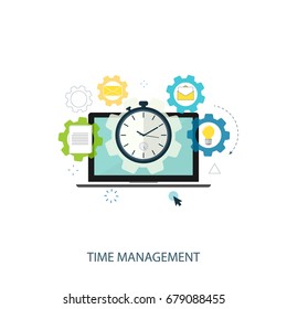  laptop time management gear laptop vector