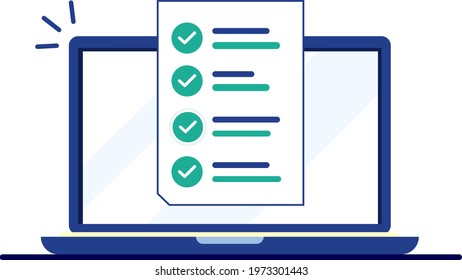 Laptop with todo list vector illustration