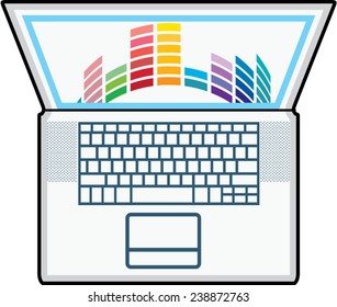 Laptop Top View vector graphic