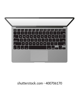 Laptop, Top View. Vector Illustration