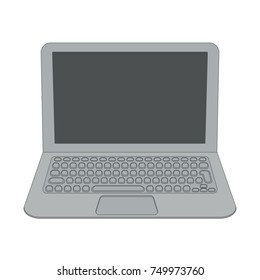 Laptop with touchpad and keyboard.Vector illustration.