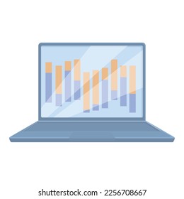 Laptop trade icon cartoon vector. Money education. Worker study