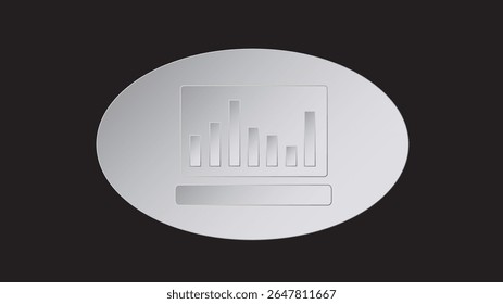 Laptop with trading graph icon. growing chart on laptops. stock market. business and growth chart icon on black background.