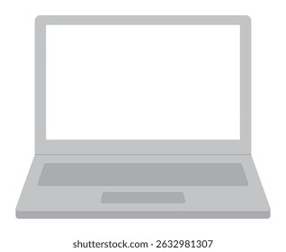 Laptop with transparent screen. Device mockup front view. Icon, frame, background. Vector illustration.