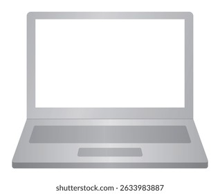 Laptop with transparent screen. Device mockup front view. Icon, frame, background. Vector illustration.