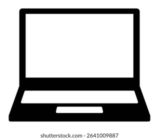 Laptop with transparent screen. Device mockup front view. Icon, frame, background. Vector illustration.