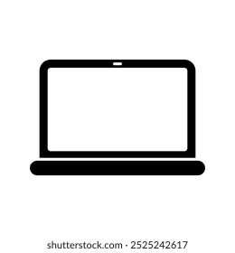 Laptop with transparent screen icon on transparent background