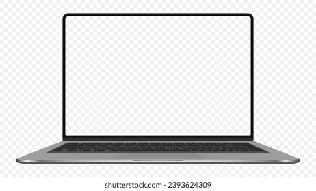 Laptop with transparent screen. Laptop mockup. Stock royalty free PNG	