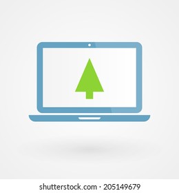Laptop and tree