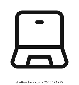Laptop UI icon, notebook simple line user interface vector symbol
